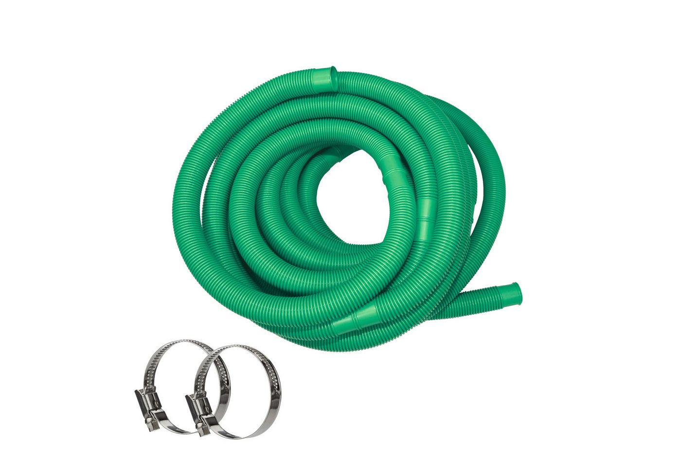 HAF Poolschlauch Schwimmbadschlauch Poolschlauch Solarschlauch Grün Ø 38mm 1 Meter, Schlauch "Made in Germany" mit Trennmuffen, inkl. 2 Schlauchschellen aus Edelstahl (25-40mm) von HAF