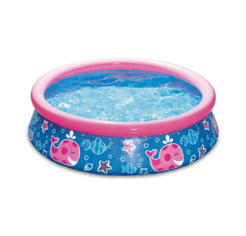 HAF Rundpool Quick Up Pool Aufstellpool Schwimmbecken pink rund 152 x 38 cm (Komplett Set), Einfacher und schneller Aufbau von HAF