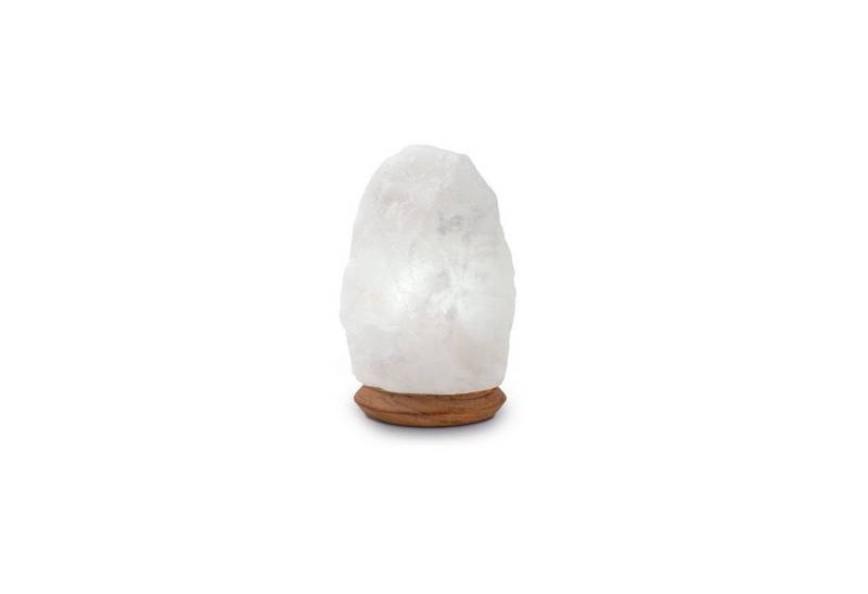 HAF Salzkristall-Tischlampe Salzlampe Naturform 2-3kg Weiß Salzkristalllampe inkl. Fassung + Birne, Leuchtmittel wechselbar, Warmweiß/Rosa, Handgefertigt - jeder Stein ein Unikat von HAF