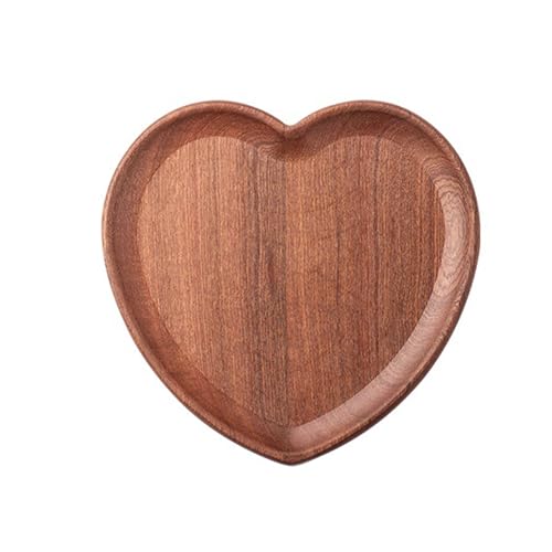 Dekoratives Tablett for das Wohnzimmer, Mondtablett aus Holz, Kristallhaltertablett aus Holz, Schmucktablett, Dekoratives Tablett for Steine, Dessert, Kekse, Zuhause, Hochzeit, 2 Stück(Heart) von HAFEISI