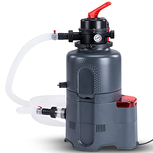 HAFIX® Sandfilter Poolfilter Filterpumpe Pumpleistung für 4m³/h + Timer Schwimmbad Sandfilteranlage. Für Pools bis 16.000 Liter bis zu 14kg Sand mit Druckanzeige und Timer. von HAFIX