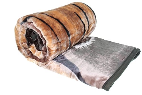 HAFIX Kuscheldecke – extra Weiche & Flauschige knitterfeste Flanell-Fleece Decke 'Tiger Paar'- Wolldecke Überwurfdecke 160x220cm für wohlige Wärme & gemütliche Atmosphäre auf dem Sofa & im Bett braun. von HAFIX