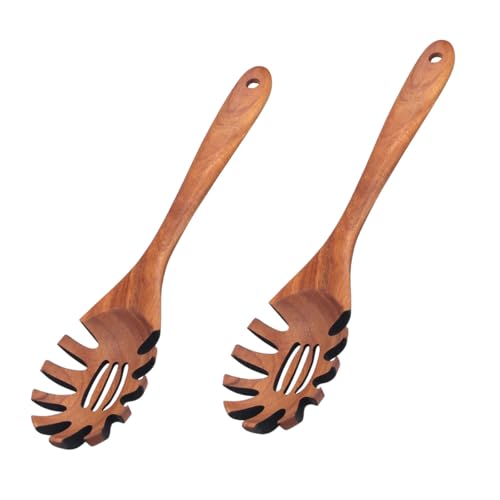 2 Stück Walnut Wood Pasta Spoon Spaghetti Fork - 12.5 Inch Long Handle Pasta Server With Teeth, Acacia Wood Cooking Utensils Spaghetti Ladle Pasta Spatula Tool Noodle Spoon 2 Stück Walnut Wood Pasta Spoon Spaghetti Fork - 12.5 Inch Long Handle Pasta Server With Teeth, Acacia Wood Cooking Utensils Spaghetti Ladle Pasta Spatula Tool Noodle Spoon von HAFNFUE