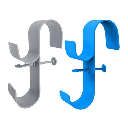 2er Set Pool-Halter für Kescher & Zubehör – Universell für Above-Ground-Pools (bis 8 cm Wandstärke) – Doppelhaken-Design & Verstellbar – Ideal für Skimmer, Teleskopstangen & Handtücher von HAFNFUE