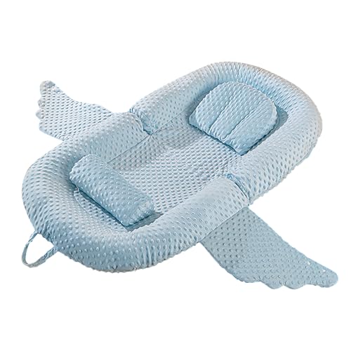 HAFNFUE Tragbare Schlafmatte für Kleinkinder – Atmungsaktive Memory Foauflage, Leicht & Zusammenklappbar, Ideal für Reisen & Zuhause, Sicher & Bequem (C Blue) von HAFNFUE