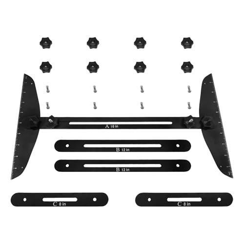 New Stair Measuring Tool - Stair Tread Template Tool, Shelf Layout Tool & Stair Tread Measuring Tool Compatible with Many Types of Layout Projects (Black) von HAFNFUE