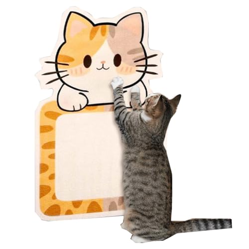 Wand-Kratzbaum für Katzen [2er Set] – Selbstklebend & Zuschneidbar – Aus Hochwertigem Filz & Sisal – Platzsparend & Bohrfrei – Für Wohnungskatzen – Schützt Möbel & Teppiche (A, 50X80CM) von HAFNFUE