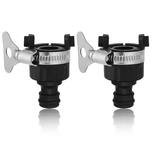HAFRILY 2Pcs 16mm Universal Schlauchanschluss wasserdieb wohnmobil Gartenschlauch Wasserhahn Anschluss Innen-und Außenbereich Mixer gardena wasserhahn adapter für Garten Küche Bad Einstellbare von HAFRILY