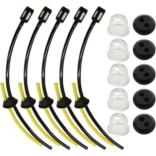 HAFRILY 5 Stück Benzinfilter Kit für Freischneider Trimmer Mower Heckenschere Rasentrimmer Ersatzteile mit Kraftstoffschlauch Benzinfilter Und 5 Vergaser-Dichtungen von HAFRILY
