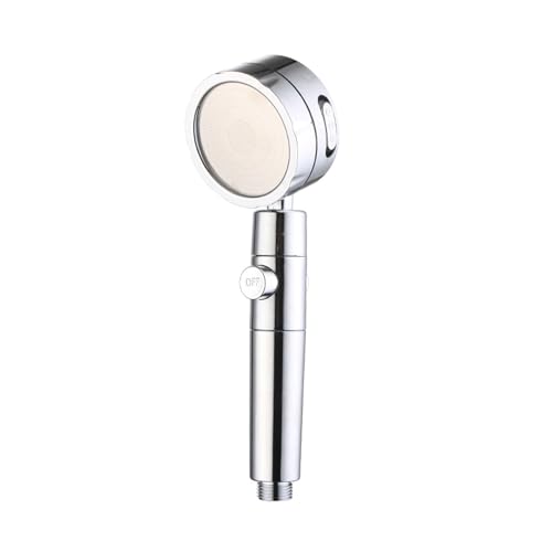 HAFRILY Duschkopf Hochdruck Handbrause Verchromt Wasdersparender Duschkopf mit 3 Duschmodi, Druckerhöhend Handbrause mit One-Touch Stop Button-Universal Sparduschkopf Verstellbare (Silber) von HAFRILY