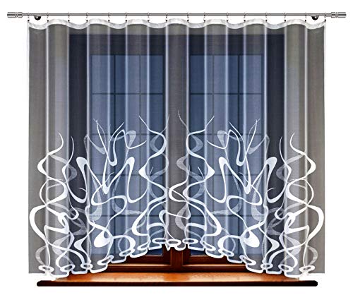 HAFT® Gardine; Store; Vorhang transparent, elegant weiß, Kräuselband (160 x 400 cm) von HAFT