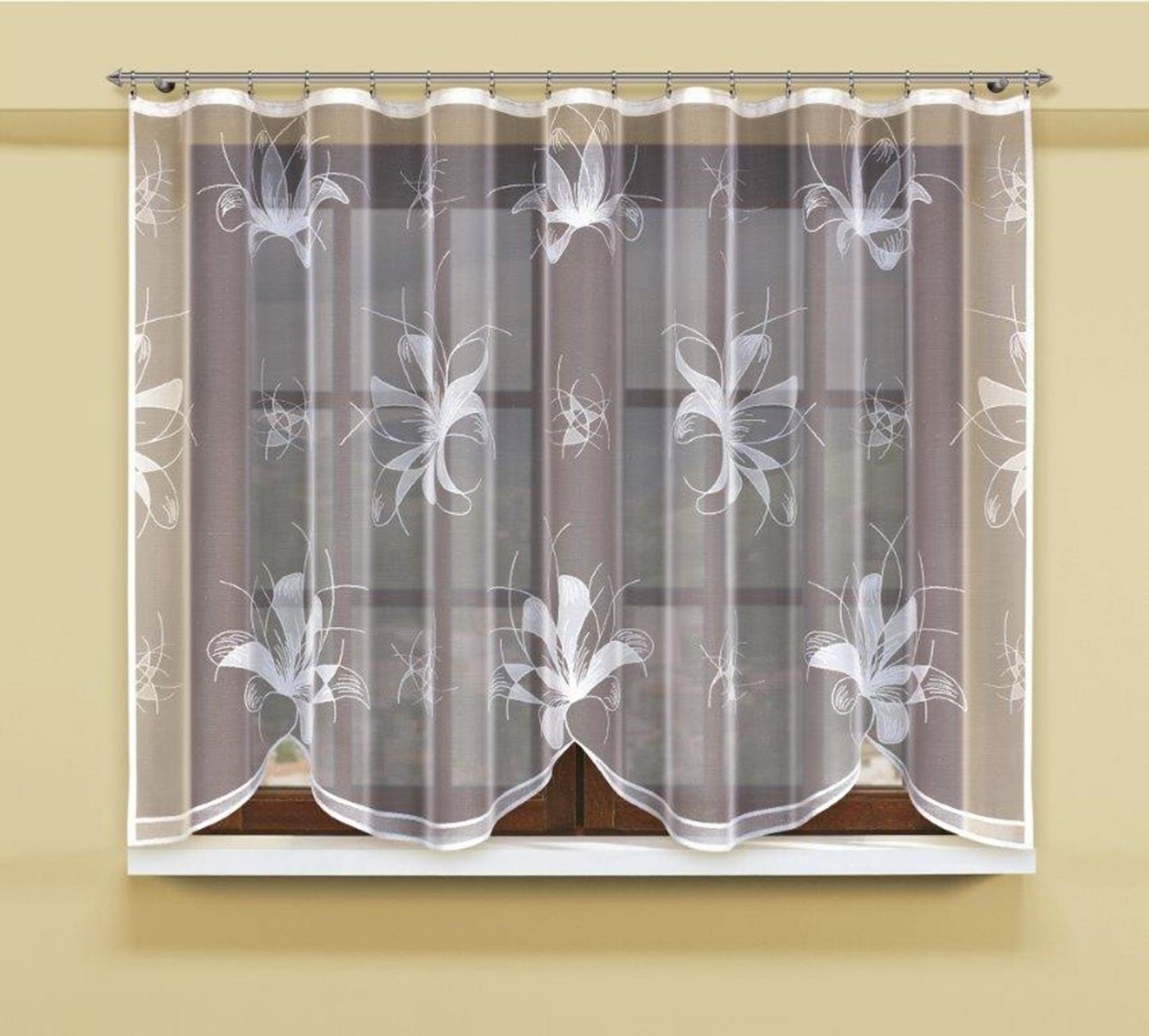 Gardine Store mit Blumen Muster, HAFT, mit Kräuselband, Store, 160(H) x 300(B) cm von HAFT