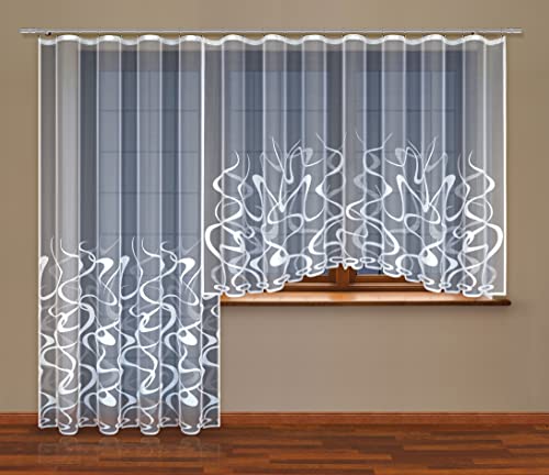HAFT Gardine; Store; Vorhang transparent, elegant weiß, Kräuselband (250 x 200 cm) von HAFT