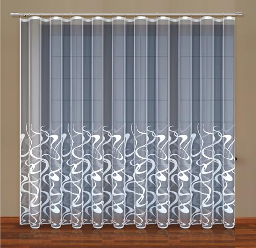 HAFT Gardine; Store; Vorhang transparent, elegant weiß, Kräuselband (250 x 300 cm) von HAFT