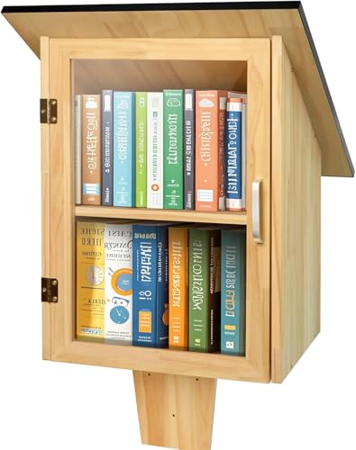 HAFTKD Outdoor Library Book Box, Double Little Library for Sharing Books, DIY Storage Wooden Cabinet Easy Mount for Neighborhoods Community and Schools HAFTKD Outdoor Library Book Box, Double Little Library for Sharing Books, DIY Storage Wooden Cabinet Easy Mount for Neighborhoods Community and Schools von HAFTKD