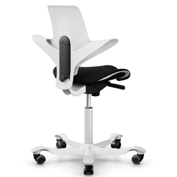 HAG CAPISCO PULS 8020 | White Edition mit Polster in Schwarz | Gestell weiß von HAG