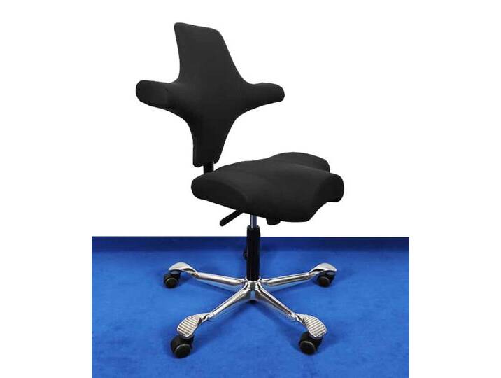 Sattelstuhl Bürostuhl Flokk HAG Capisco 8106 Select 60999 schwarz Alu poliert Top Vor-Ort-Artikel von HAG