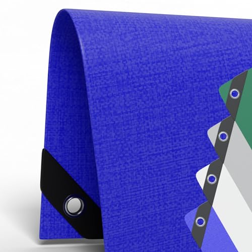 Allzweck-Abdeckplane 6,0x10m - 260g/m² Blau UV-resistent, wasserfest, PE/PVC, reißfest, für Außen & Innen, mit Alu-Ösen von HAGO