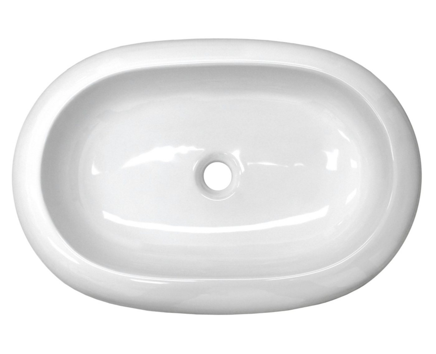 HAGO Aufsatzwaschbecken Keramik Waschbecken oval 630x420x120 mm weiß ohne Überlauf Aufsatzwasc von HAGO