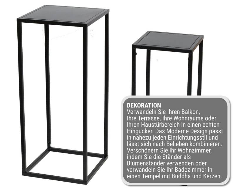 HAGO Blumenhocker HAGO24 Blumenständer 2er Set Pflanzentreppe erweiterbar Metall wetterf, Indoor Outdoor, Dekoration von Hago