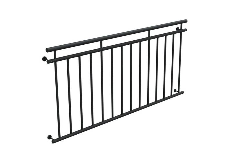 HAGO Brüstungsgeländer Französischer Balkon Fenstergitter Geländer Stahl Stabgeländer Anthraz, 9 cm Länge, 90 cm Höhe von HAGO