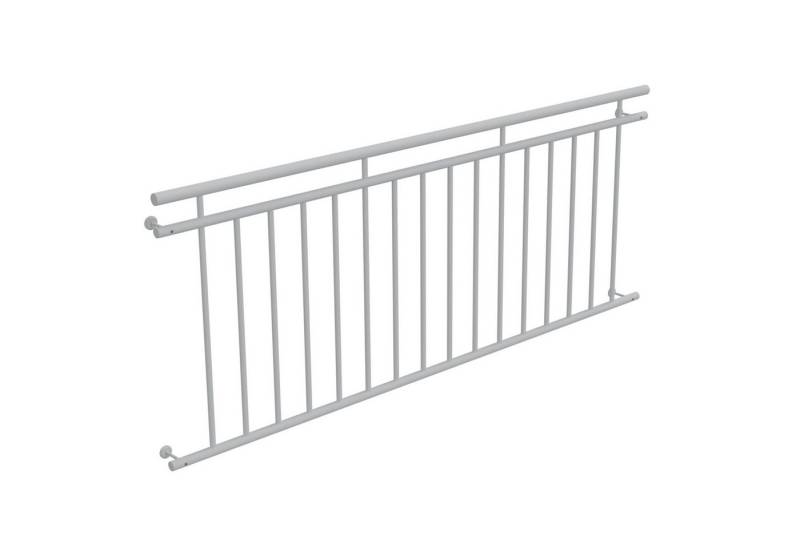HAGO Brüstungsgeländer Französischer Balkon Fenstergitter Geländer Stahl Stabgeländer Weiß, 9 cm Länge, 90 cm Höhe von HAGO