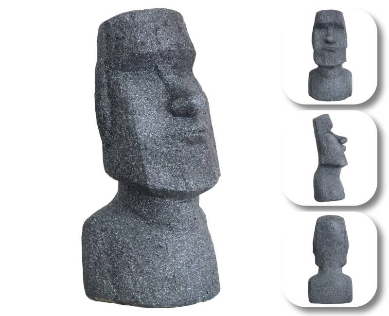HAGO Buddhafigur Moai Kopf Skulptur Büste Statue Deko Osterinsel Figur Gartenfigur von HAGO