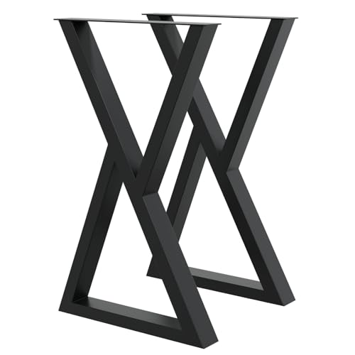HAGO DIY Tischkufen 45x71cm X-Form Tischgestell Esszimmertisch Beine Dreieck schwarz von HAGO