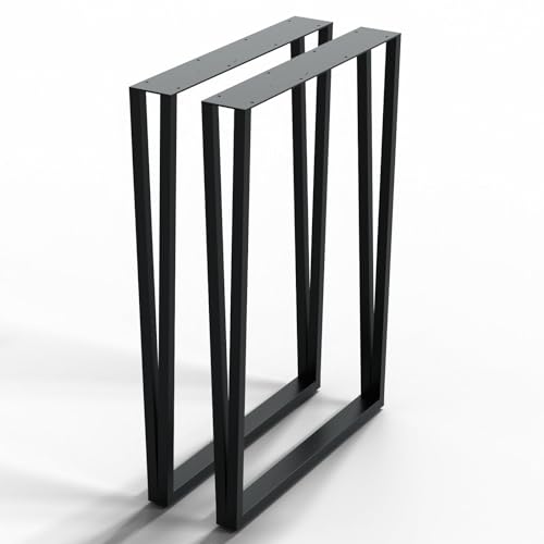 HAGO | DIY Tischkufen 50x71cm | V-Form Tischgestell | Esszimmertisch | Tischbeine | Gartentisch| Beine rechteckig schwarz von HAGO