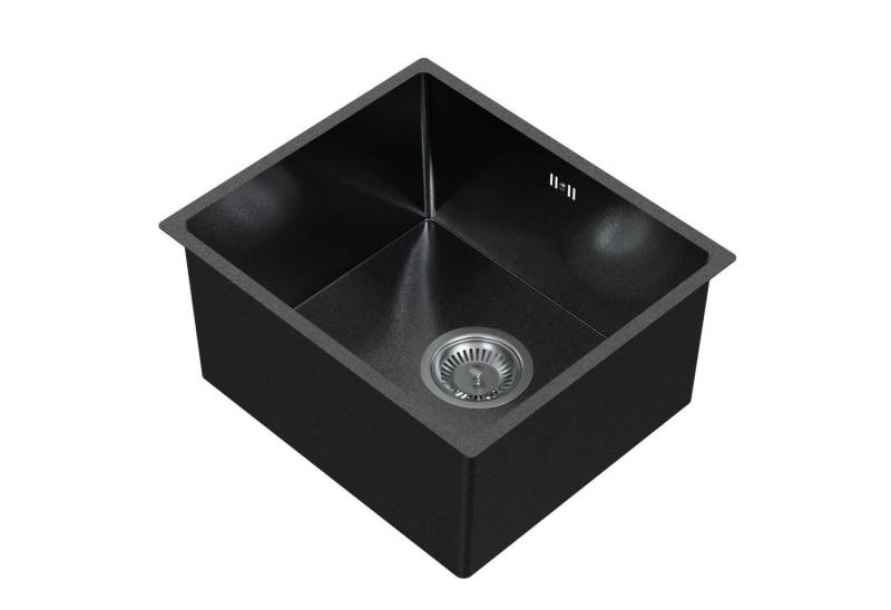 HAGO Edelstahlspüle Edelstahl Einbauspüle 40x34cm Anthrazit Küchenspüle Spülbecken Schalls von HAGO