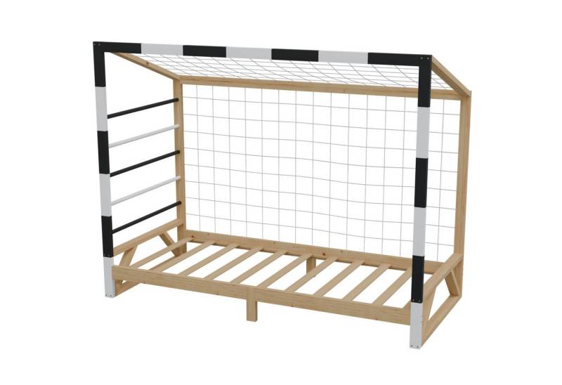 HAGO Kinderbett Kinderbett Fußballtor Kiefernholz 90x200cm Tornetz Kletterstangen, Staabiles Design, Fußballtor HAGO Kinderbett Kinderbett Fußballtor Kiefernholz 90x200cm Tornetz Kletterstangen, Staabiles Design, Fußballtor von HAGO