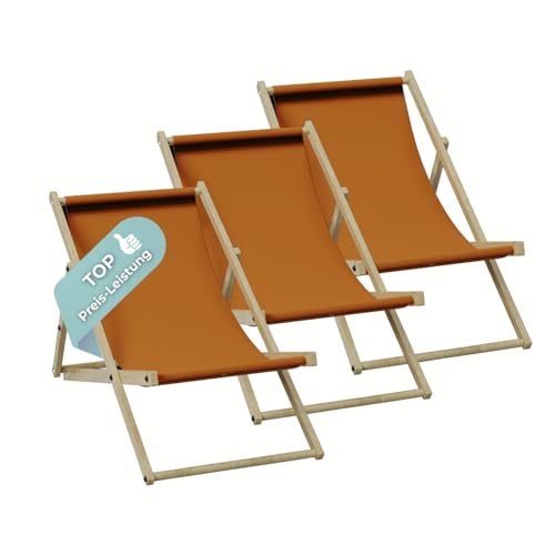 HAGO Liegestuhl Orange Liege Stuhl Strand Strandliege Sonnenliege Gartenliege Klappstuhl Lounge Chill 3 Stück HAGO Liegestuhl Orange Liege Stuhl Strand Strandliege Sonnenliege Gartenliege Klappstuhl Lounge Chill 3 Stück von HAGO