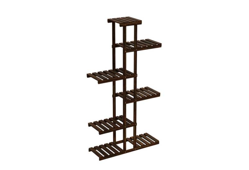 HAGO Brüstungsgeländer Pflanzenregal 140x75x27cm Holz Dunkelbraun 6 Ebenen Blumentreppe Pflan, 140 cm Höhe, Indoor von HAGO