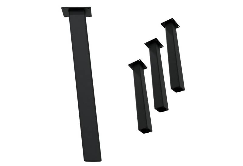 HAGO Tischbein Set 4 Stück Möbelfuß schräg 96° Stahl schwarz 8x8cm 72cm Couchtischban von HAGO