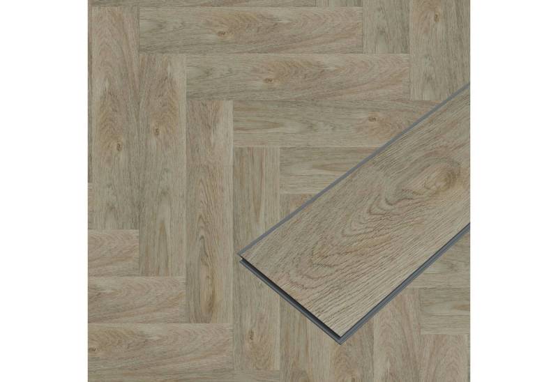 HAGO Vinylboden HAGO24 Fischgräte 1,56m² Click Vinylboden 4,2mm Eiche Dunkel Bodenbela, Rutschfest, Wasserdicht, Nutzungsklasse 34, Schwer entflammbar, Emissionsarm von HAGO