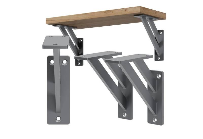 HAGO Wandregalhalter DIY 2er Set Wandregalhalter Winkel Auflage Konsole Träger Metall einst von HAGO