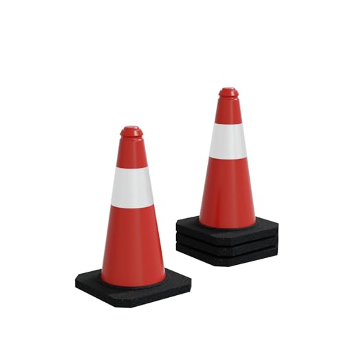 HAGO24 | 4er Set | Warnkegel | Verkehrsleitkegel | Pylon | 51cm | Absperrkegel | Reflektierend | Flexibel | Witterungsbeständig | Hütchen | Stabil | Markierung | Baustelle von HAGO