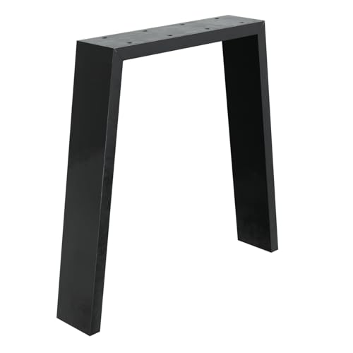 HAGO24 | Tischbeine Set 2 Stück | Trapezform | 44x42cm | Industie-Stahl Grau | Bankkufen | DIY Tischgestell | offene Form | Bodenschutz | Metallbeine von HAGO