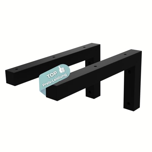HAGO24 Wandhalterung Regal 2er Set in schwarz I 300x150mm I hochwertige DIY Regalhalterung I Waschtisch Halterung aus Stahl I Wandregal Halterung zur individuellen Gestaltung I robustes L-Winkel Regal HAGO24 Wandhalterung Regal 2er Set in schwarz I 300x150mm I hochwertige DIY Regalhalterung I Waschtisch Halterung aus Stahl I Wandregal Halterung zur individuellen Gestaltung I robustes L-Winkel Regal von HAGO