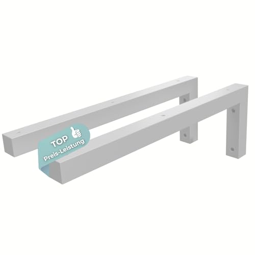 HAGO24 Wandhalterung Regal 2er Set in weiß I 450x150mm I hochwertige DIY Regalhalterung I Waschtisch Halterung aus Stahl I Wandregal Halterung zur individuellen Gestaltung I robustes L-Winkel Regal HAGO24 Wandhalterung Regal 2er Set in weiß I 450x150mm I hochwertige DIY Regalhalterung I Waschtisch Halterung aus Stahl I Wandregal Halterung zur individuellen Gestaltung I robustes L-Winkel Regal von HAGO