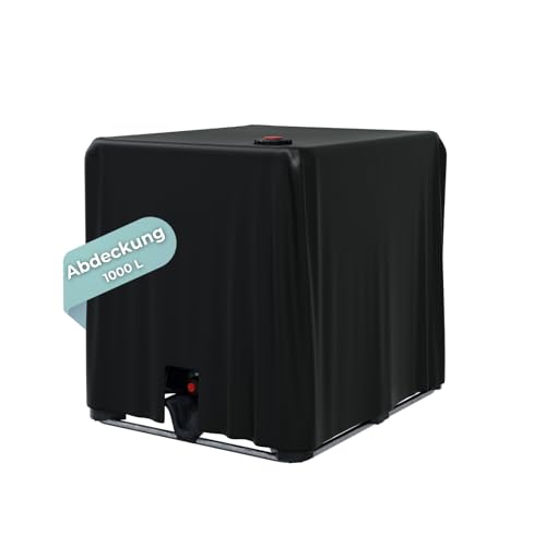 HAGO24 Wassertank Abdeckung 1000L I Abdeckung für IBC Tank I Hochwertige & robuste Wasserfass-Plane I Wasserfeste Schutzhülle für IBC Container I Wasserbehälter-Verkleidung in schwarz von HAGO