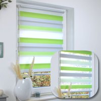 Duo Rollo Doppelrollo Jalousie Duorollo Fensterrollo ohne bohren Grün-Grau-Weiß 45 cm 150 cm - Grün-Grau-Weiß von HAGO