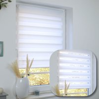 Duo Rollo Doppelrollo Jalousie Duorollo Fensterrollo ohne bohren Weiß 45 cm 150 cm - Weiß von HAGO