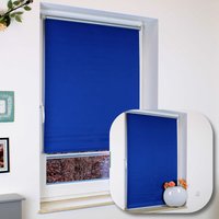 Klemmfix Verdunkelungsrollo Thermorollo blickdicht Sonnenschutz Rollo Jalousie Klemmrollo ohne bohren 80cm 230cm Blau von HAGO