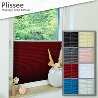 Hago - Premium Klemmfix-Plissee ohne bohren, Faltrollo Rollo Jalousie für Fenster Tür Dunkelgrau 45 cm 100 cm - Dunkelgrau von HAGO