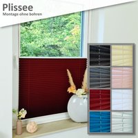 Premium Klemmfix-Plissee ohne bohren, Faltrollo Rollo Jalousie für Fenster Tür Dunkelgrau 55 cm 100 cm - Dunkelgrau von HAGO