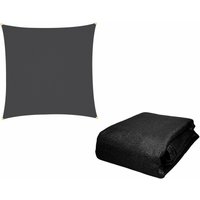 Hago - Sonnensegel Sonnenschutz, 100% hdpe mit uv Schutz inkl. Befestigungsseile, atmungsaktiv Anthrazit 3,6 x 3,6 m von HAGO