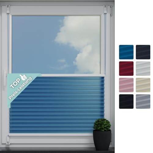 HAGO24 Klemmfix-Plisee in Blaugrün I 70x200cm I Klemmrollos für Fenster ohne Bohren I UV-beständiges Klemm-Rollo für Tür I Perfekter Sicht- & Sonnenschutz für Schlafzimmer & Badezimmer von HAGO