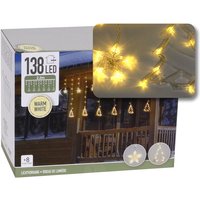 LED Lichtervorhang Gardinenstange Weihnachtsdeko warmweiß IP44 indoor outdoor Lichterkette Bäume mit 138 LEDs von HAGO