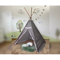 Tipi Zelt Indianer Kinderzelt Spielzelt Polyester indoor Graue Sterne Polyester von HAGO